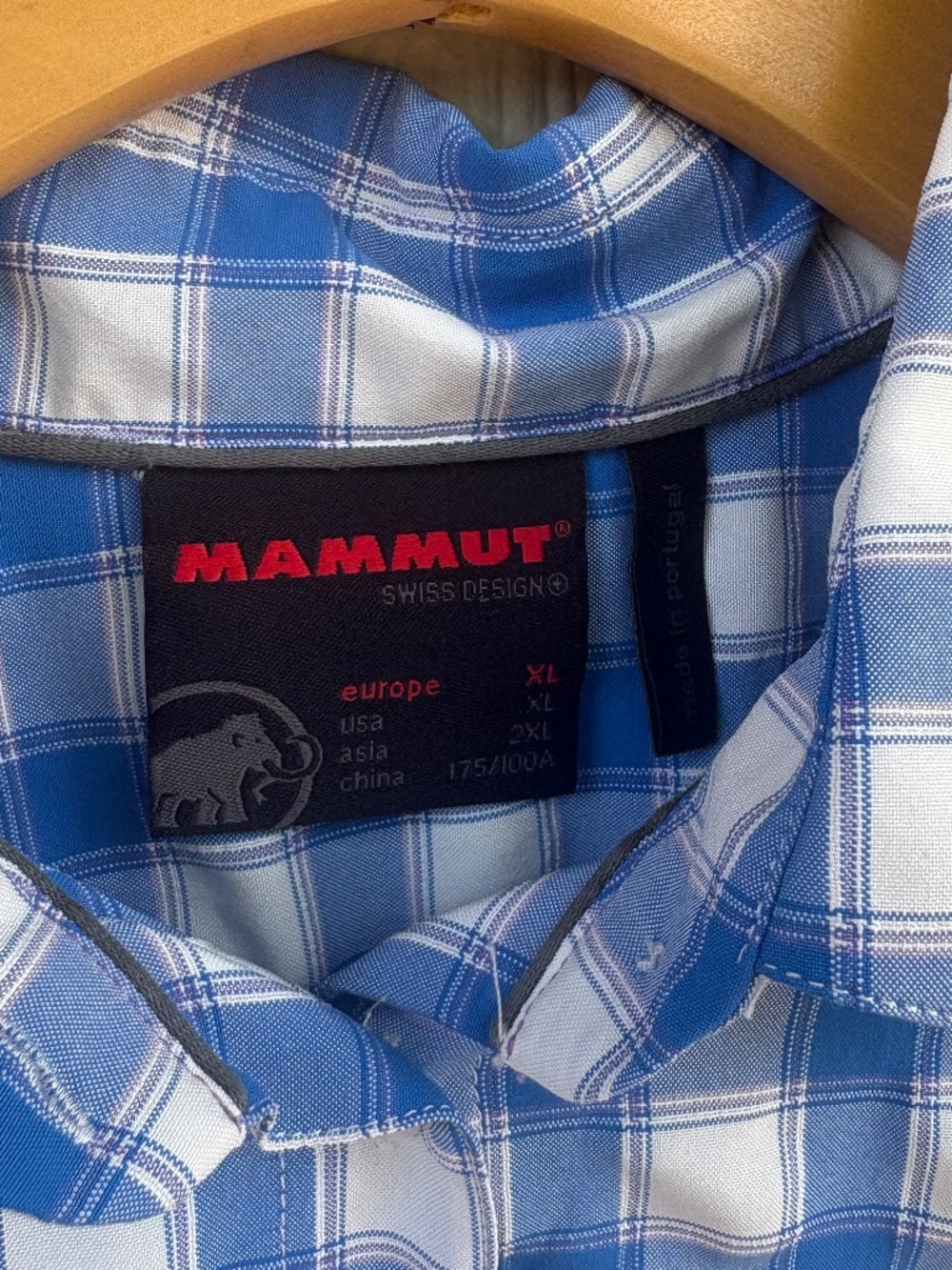 Mammut Alessandria Button Up Shirt Women's XL Blue White Plaid Outdoor Summer - Picture 4 of 10